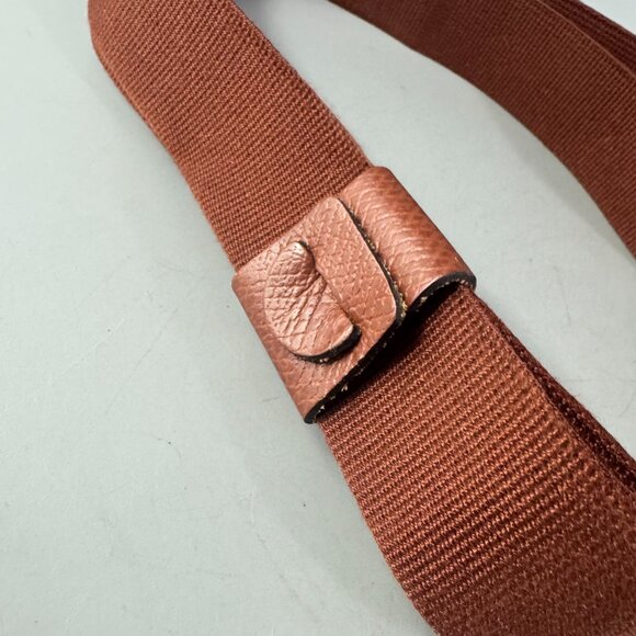 Longchamp Chocolate Brown Canvas Adjustable Wide Strap - Picture 3 of 11